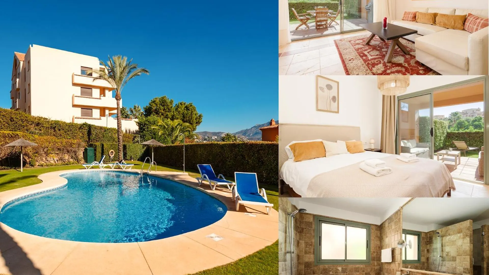 Holiday Apartment With Private Garden, Barbecue And Pool, Benahavis Estepona